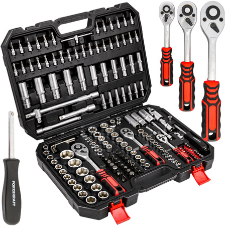 Zestaw kluczy nasadowych klucze nasadowe bity torx imbusowe CRV 172 el FORCEKRAFT