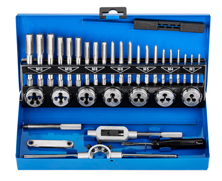 Zestaw narzynki gwintowniki kalibrowniki 32 szt M3-M12 SCHEPPACH