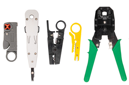 Zestaw narzędzia sieciowe RJ45 tester kabli ściągacz wtyk zaciskarka 19el GEKO