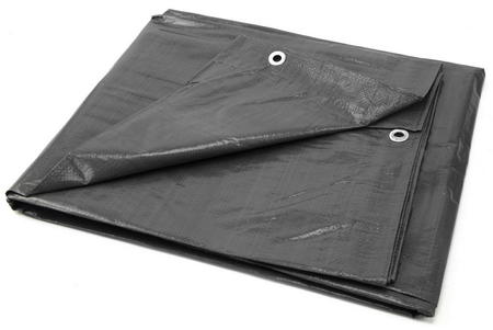 Plandeka uniwersalna okryciowa z oczkami szara gruba 120g/m2 10x10 m GEKO