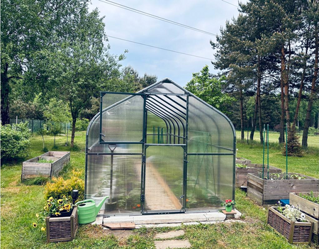 Szklarnia ogrodowa poliwęglan premium plus 250x600 15m2 kolor antracyt PTF