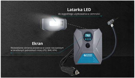 Kompresor samochodowy pompka rowerowa sprężarka do roweru auta 10 bar 12V KS Könner & Söhnen