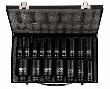 Zestaw nasadki udarowe głębokie do klucz pneumatyczne 1/2" 10-36mm 17el JCB