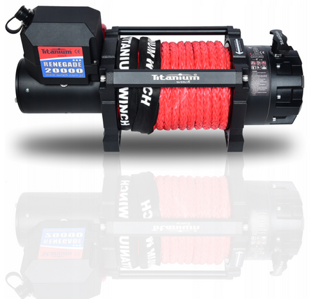 Wyciągarka wciagarka 20000lbs RENEGADE do lawety LBS 9T 24v lina syntetyczna szybka TITANIUM WINCH