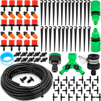 2w1 zestaw do nawadniania irygacji 96 elementów + wąż 20m (czerwony) TOOLES