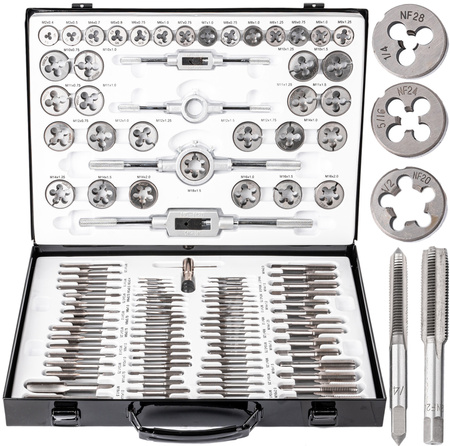 Zestaw narzynki gwintowniki kalibrowniki 110 szt M2-M18 walizka SCHEPPACH