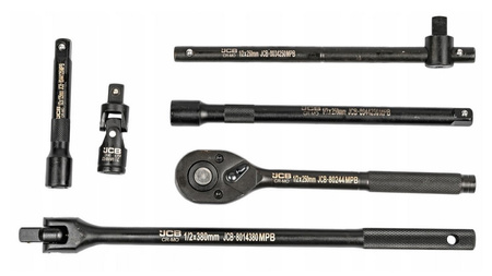 Klucze nasadowe nasadki udarowe grzechotka 1/2" 26el 8-32mm walizka JCB