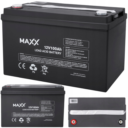 Akumulator bezobsługowy lead acid vrla do zasilacz awaryjny ups 12V 100Ah MAXX
