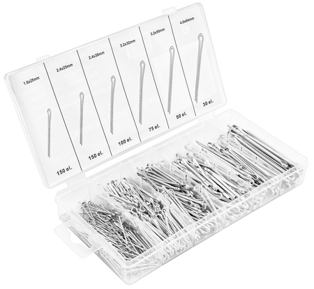 Zestaw zawleczek przetyczek zawleczki 555 sztuk spinek GEKO