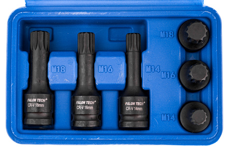 Nasadki udarowe SPLINE 1/2" M14 M16 M18 FALON-TECH