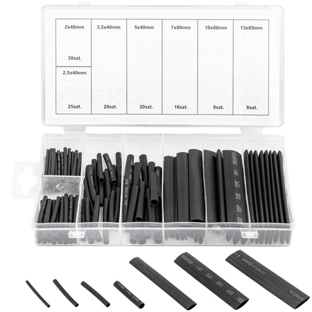 Zestaw koszulek rurki termokurczliwe + sortownik 127szt GEKO