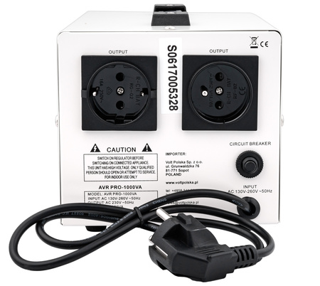 Stabilizator napięcia AVR PRO 1000 VA SERVO 3% do agregat VOLT POLSKA