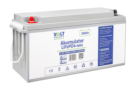 Akumulator do łodzi łódki kampera LiFePo4 BMS 200ah 12,8V 150A bardzo lekki VOLT POLSKA