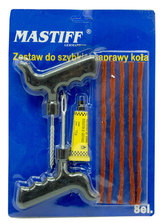 Zestaw naprawczy do szybkiej naprawy opon koła 8 el MASTIFF