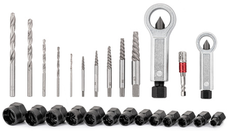 Nasadki wyketaki do zniszczonych zerwanych śrub szpilek nakrętek 26 elem. FALON-TECH