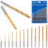 Wiertła do metalu tytanowane 1.5-6.5 mm HSS (zestaw 13szt) FALON-TECH
