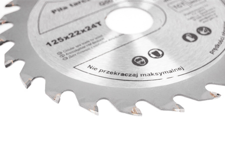Tarcza widiowa do drewna 125x22,2x24T GEKO