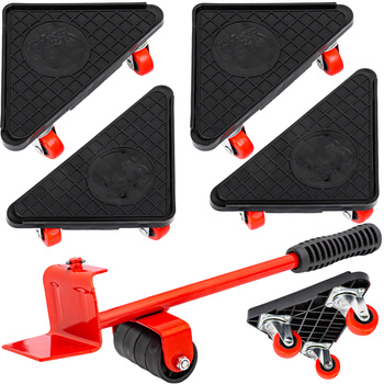 Zestaw rolki do transportu przesuwania mebli 300kg 5el SILVER