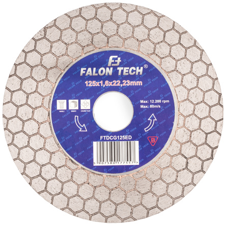 Tarcza 125mm diamentowa do płytek gresu glazury szlifowania cięcia 45 stopni FALON-TECH