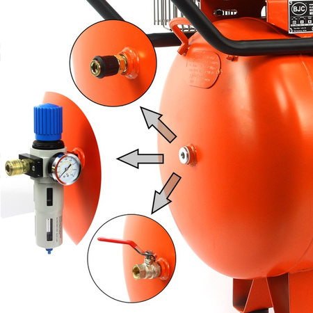 Kompresor olejowy 2-tłokowy ze zbiornikiem o pojemności 115l BJC