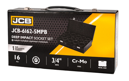 Zestaw nasadki udarowe nasadowe głębokie do klucza pneumatycznego 3/4" 17-50mm 16el JCB