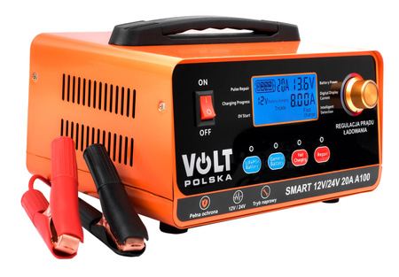 Prostownik akumulatorowy inteligentny SMART A100 ładowarka 12V / 24V 20A Volt Polska
