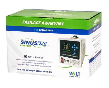 Przetwornica UPS Awaryjne Zasilanie Pieca CO SINUSPRO-850E PLUS (12V/230V/850W) VOLT POLSKA