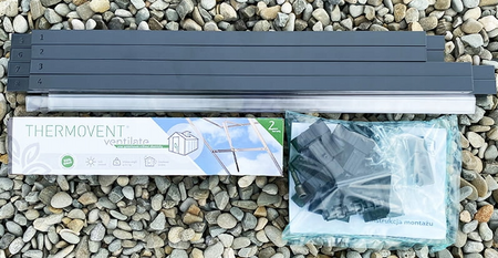 Okno do szklarni ogrodowej z autometem antracyt premium aluminiowe PTF