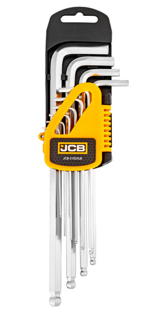 Zestaw klucze imbusowe crv imbusy długie torx z otworem T10H - T50H 9el JCB