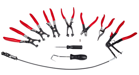 Szczypce do opasek taśmowych z długą linką 9 sztuk FALON-TECH