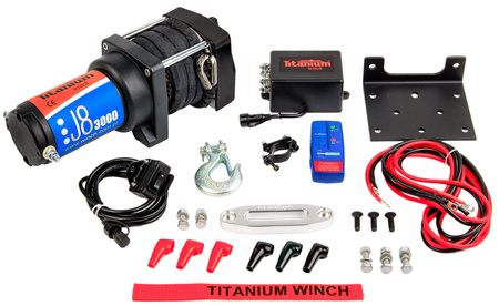 Wyciągarka wciągarka 3000lbs samochodowa 12v 1360 kg lina syntetyczna ślizg TITANIUM WINCH