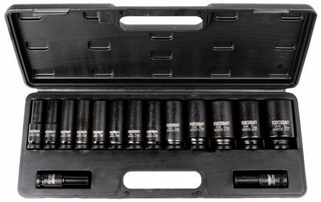 Zestaw nasadki udarowe głębokie do klucz pneumatyczny 1/2" 15el 10-36mm FORCEKRAFT