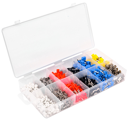 Tulejki izolowane końcówki do zarabiania konektorów kablowe 750 szt FALON-TECH