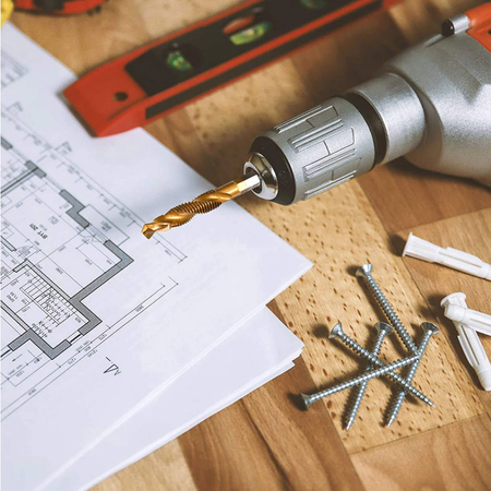 Zestaw wierteł gwintujących M3-M10 HSS z powłoką tytanową 6szt SILVER