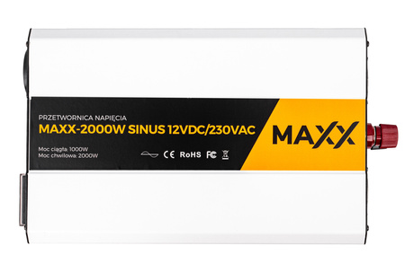 Przetwornica prądu napięcia czysty sinus 12v 230v 1000/2000w MAXX 4SUN