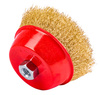 Szczotka druciana do szlifierki miękka mosiądzowana czołowa 125 mm M14 FALON-TECH