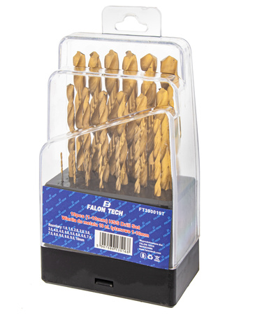 Zestaw wierteł do metalu wiertło do stali 19 szt 1-10 mm FALON-TECH