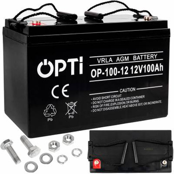 Akumulator AGM OPTI 12V 100Ah Bezobsługowy VOLT POLSKA