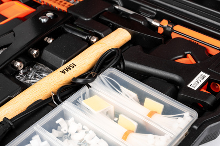 Zestaw narzędziowy warsztatowy młotek wkrętaki bity akcesoria xxl 1372el ISMA