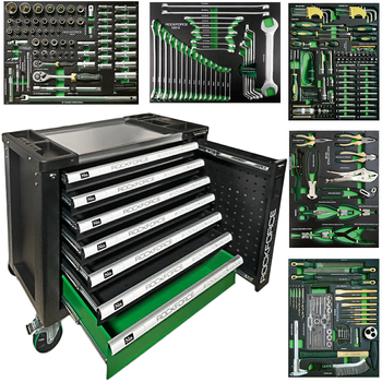 Szafka warsztatowa wózek narzędziowy z wyposażeniem klucze nasadowe 274 el ROCKFORCE