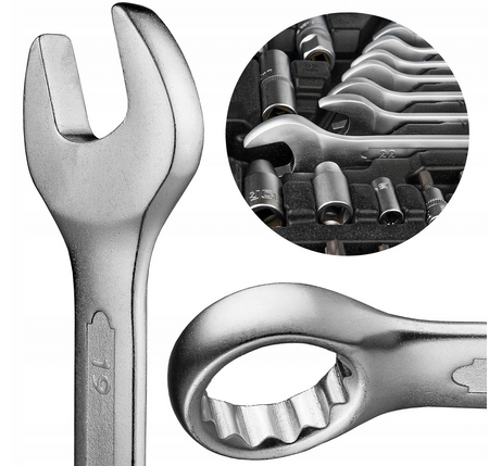 Zestaw narzędziowy klucze nasadowe oczkowe płaskie torx nasadki 218el JCB