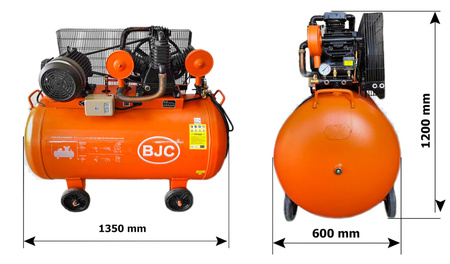 Kompresor olejowy 3-tłokowy ze zbiornikiem o pojemności 350L, 12bar BJC