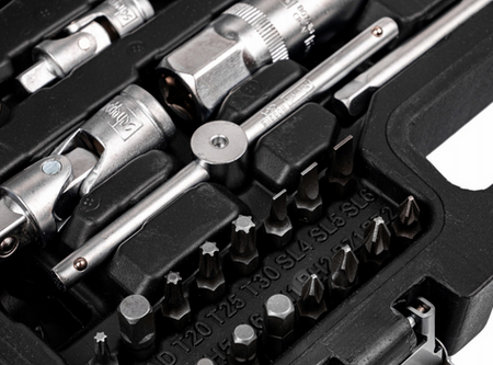 Zestaw narzędziowy warsztatowy klucze nasadowe nasadki torx Cr-V 108el SCHEPPACH