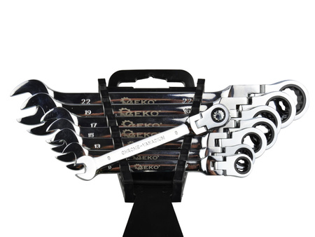 Klucze z grzechotką płasko-oczkowe łamane 8-22 8el GEKO