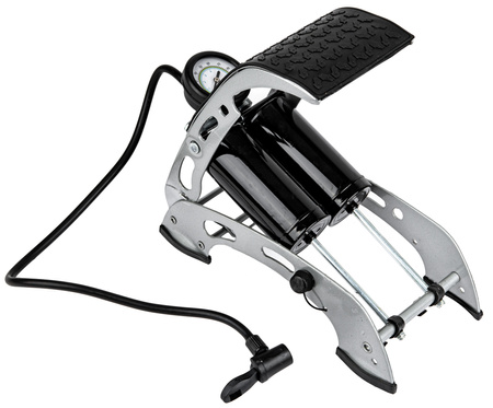 Pompka nożna dwutłokowa z manometrem + adaptery MAR-POL