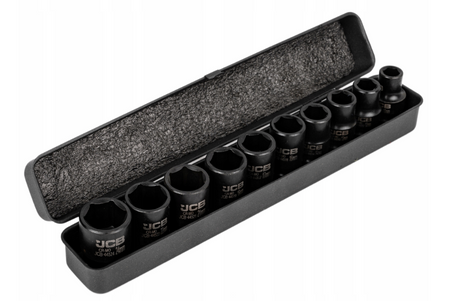 Zestaw nasadki udarowe głębokie do klucz pneumatyczne 1/2" 10-24mm 10el JCB