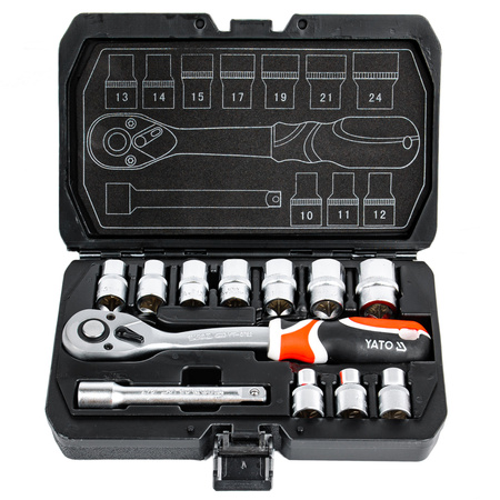 Zestaw narzędziowy 1/2" 12el YATO