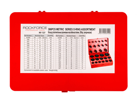 Oringi gumki uszczelki gumowe olejoodporne 386 sztuk ROCKFORCE