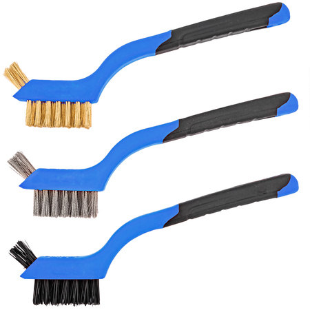 Zestaw szczotki druciane dwustronne precyzyjne komplet do metalu 3szt FALON-TECH