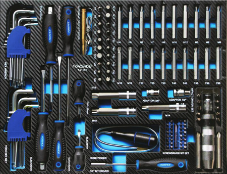 Szafka warsztatowa wózek narzędziowy z wyposażeniem klucze nasadowe 274 el. FORSAGE